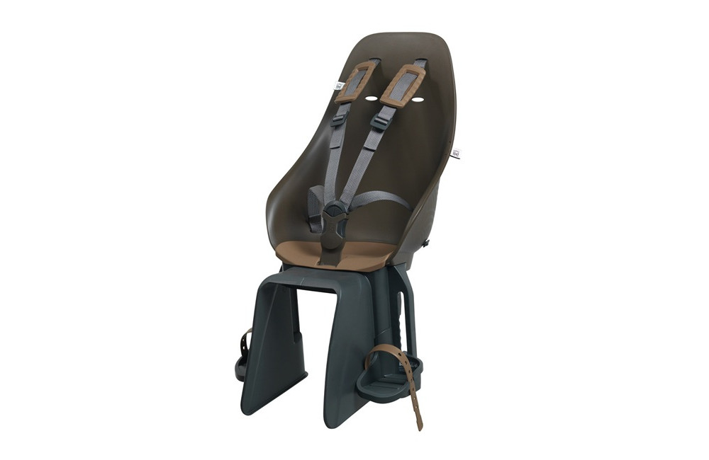 Siège Vélo Enfant Urban Iki U-me Easyfix - Pour Porte-Bagages (120-175mm) - Enfant 9 Mois à 6 Ans (22kg) - Gris/Marron