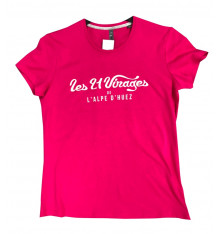ALPE D'HUEZ  t-shirt femme 21 Virages rose fushia 2025