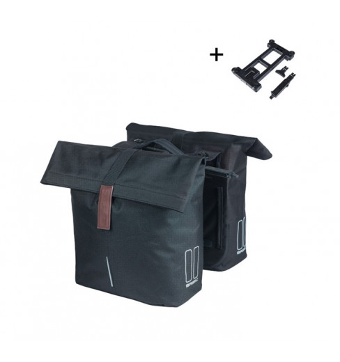 BASIL Sacoche latérale vélo double CITY MIK 28-32L Noire