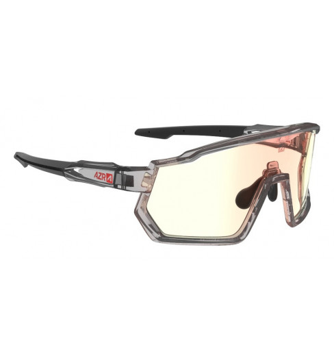 AZR lunettes velo photochromiques Kromic PRO Race RX - Crystal noire vernie / noire / écran kromic irisé rouge multicouche 