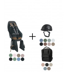 Pack Urban IKI avec siège bébé arrière Ta-ke EASYFIX + casque enfant + sac à dos