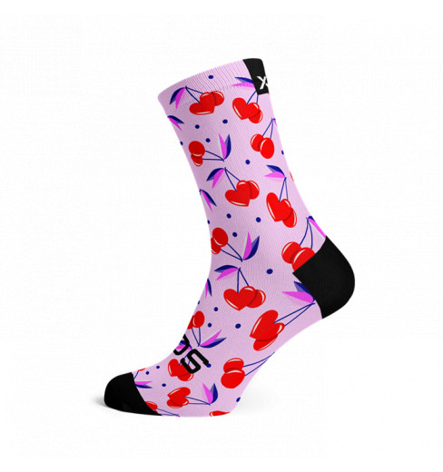 SOX FOOTWEAR Cherry Pink Crew Cycling Socks