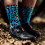 SOX FOOTWEAR Chaussettes vélo Crew Electric Leopard Blue