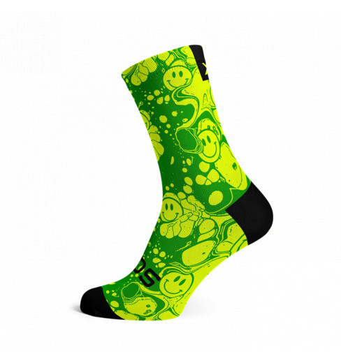 SOX FOOTWEAR Neon Slide Yellow Crew Cycling Socks