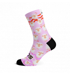 SOX FOOTWEAR Pink Sheap Crew Cycling Socks