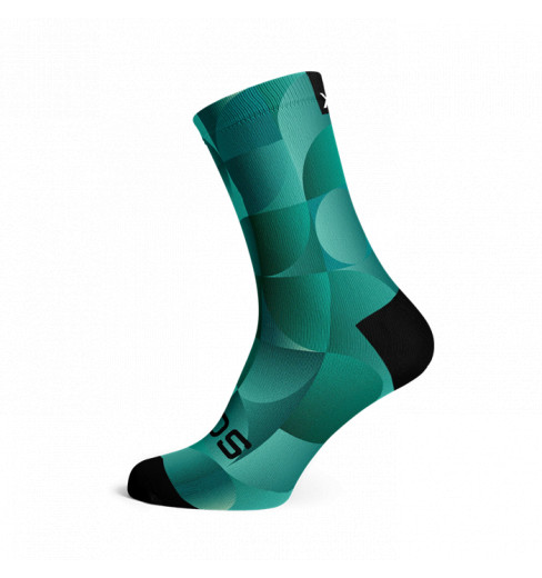SOX FOOTWEAR Solid Teal Crew Cycling Socks