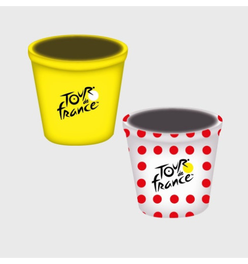 TOUR DE FRANCE duo de tasses &agrave; expresso Tour de France jaune et pois