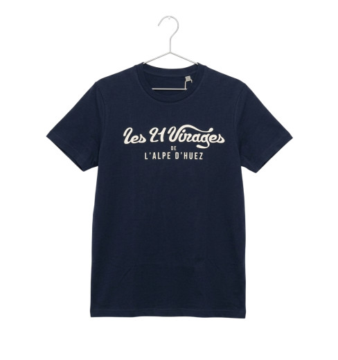 ALPE D'HUEZ  t-shirt adulte 21 Virages bleu marine
