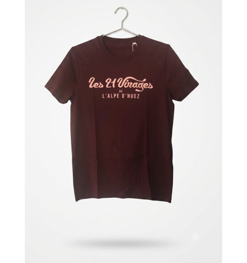 ALPE D'HUEZ 21 Virages t-shirt - Burgundy