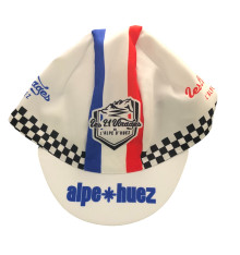 ALPE D'HUEZ casquette toile été Bleu blanc rouge damier