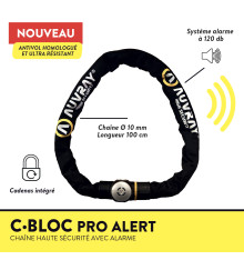 AUVRAY chaîne antivol haute sécurité avec alarme C BLOC Pro Alert