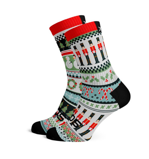 SOX FOOTWEAR chaussettes v&eacute;lo Holly Jolly Nutcracker Crew