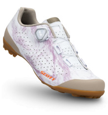Chaussures vélo femme gravel SCOTT GRAVEL PRO - Blanc / beige / rose 2026