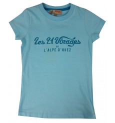 ALPE D'HUEZ turquoise blue 21 Virages kids' t-shirt