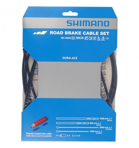 Black Shimano Dura Ace BC-9000 Road Polymer Brake Cable Set w/ FREE End Cap x2 
