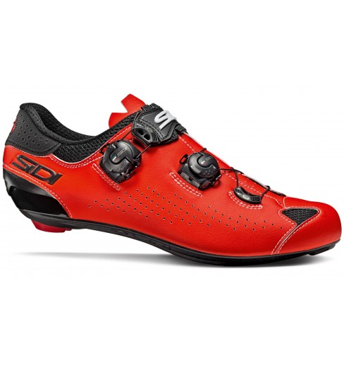 red cycling shoes