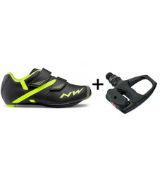 Northwave Torpedo 2 Junior cycling shoes + Shimano R540 pedals