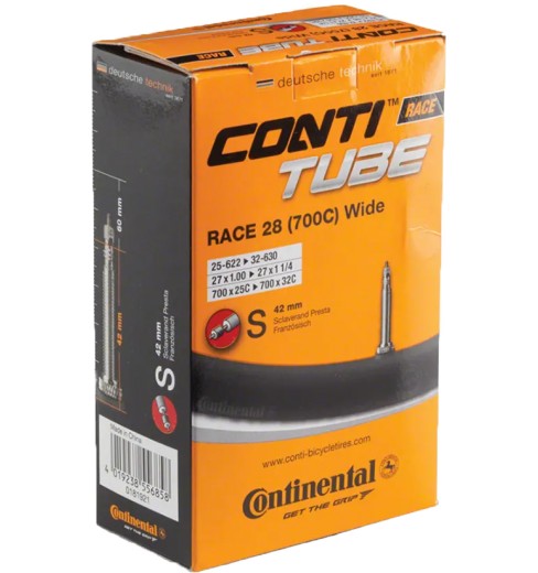 CONTINENTAL  Chambre à air de vélo route  Race 28 700x25-32 valve PRESTA 42 mm