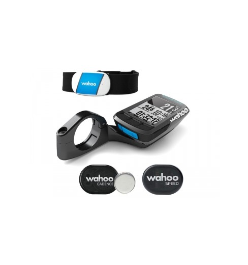 Pack compteur vélo GPS WAHOO Elemnt Bolt - ceinture cardio TICKR + capteurs RPM vitesse cadence