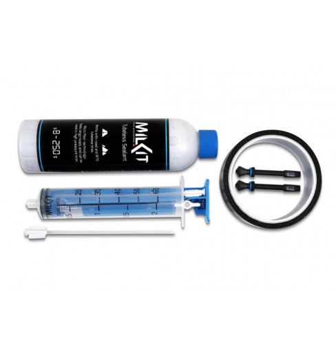 MILKIT TUBELESS CONVERSION KIT Syringe + valves 45 + rim tape 32 + Sealant 250ml