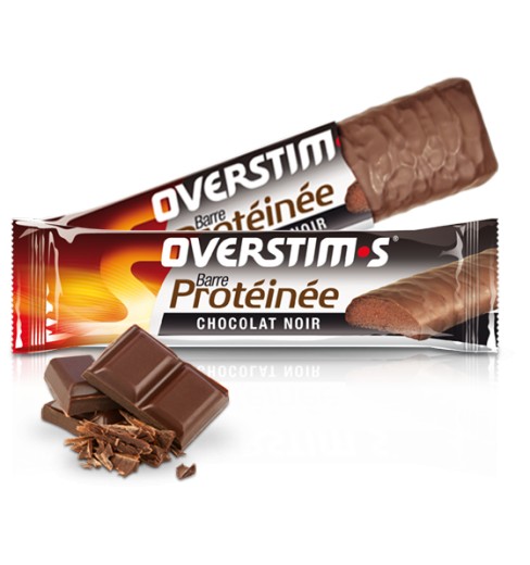 OVERSTIMS Barre Protéinée Chocolat Noir