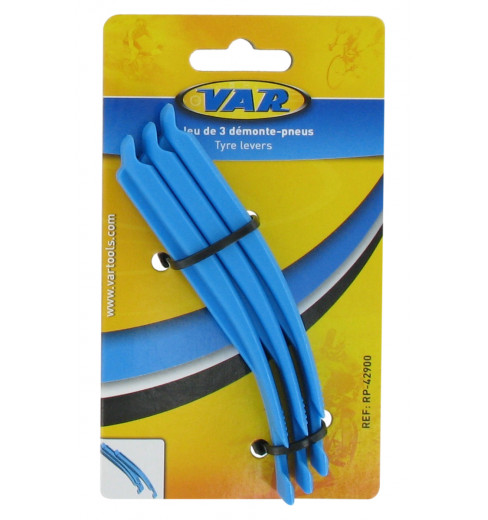 VAR set of 3 nylon tyre levers - carded