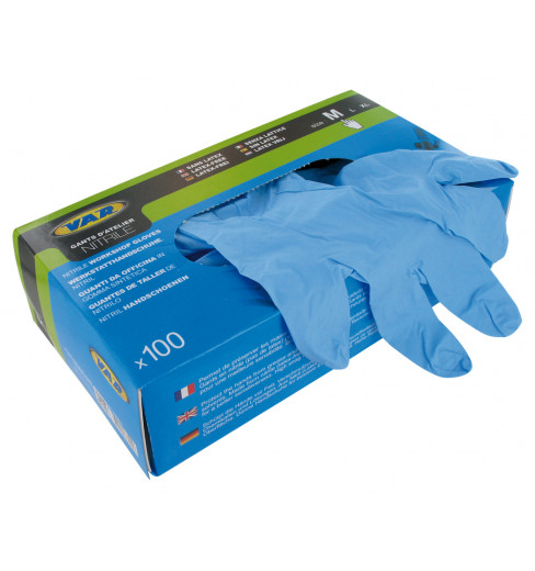 VAR Box 100 nitrile mechanic's gloves - size M