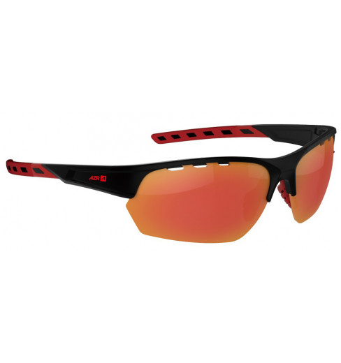 AZR lunettes de vélo IZOARD Noir Mat / Rouge avec écran Rouge multicouche