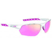 AZR IZOARD White / Pink with pink multilayer lens cycling sunglasses
