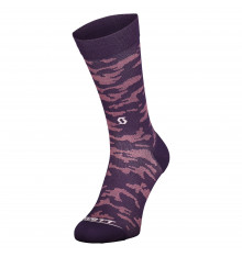 SCOTT Dark Purple Trail Camo Crew cycling socks 2023