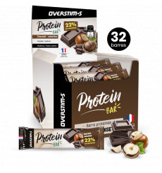 OVERSTIMS PROTEIN'BAR 32 Barres Protéinées Chocolat / Noisettes