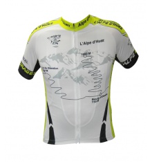 ALPE D'HUEZ fluo yellow-white short sleeves jersey
