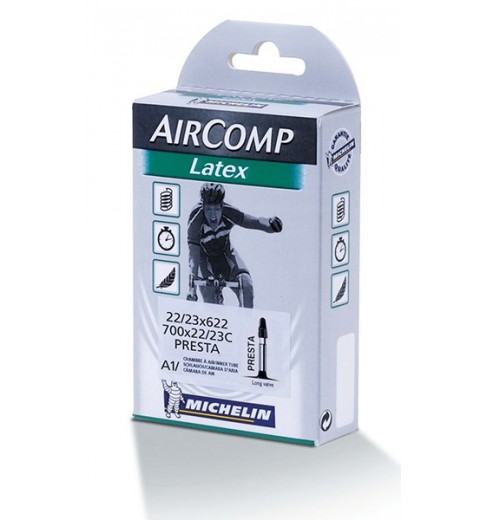 Michelin Aircomp Latex Inner Tube 700x23c With 60mm Presta Valve for sale online 