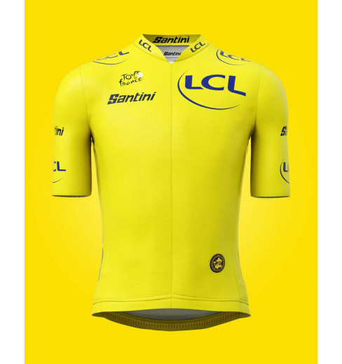 SANTINI maillot vélo manches courtes Tour de France 2022 Replica Leader - Jaune