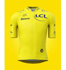 SANTINI maillot vélo manches courtes Tour de France 2022 Replica Leader - Jaune