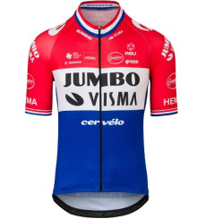 TEAM JUMBO VISMA maillot velo manches courtes Replica Champion Néerlandais 2022