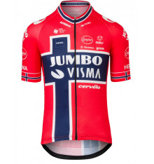 TEAM JUMBO VISMA maillot velo manches courtes Replica Champion Norvégien 2022