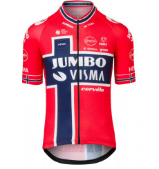 TEAM JUMBO VISMA Replica Norwegian champion men's short sleeves jersey 2022