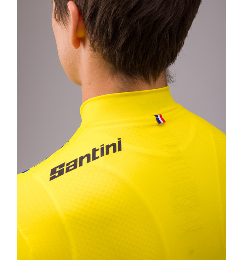 Maillot Cycliste Homme Santini - Blanc/Bleu/Jaune - Taille XXL