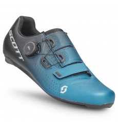 SCOTT Road Team Boa Black fade / Metallic blue road shoes 2023