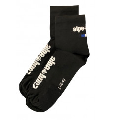 ALPE D'HUEZ low black cycling socks 9cm 2022