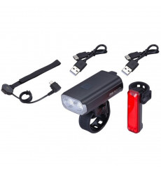 BBB Kit éclairage vélo StrikeDuo Avant 1200 lumen + Feu arrière Signal + Télécommande