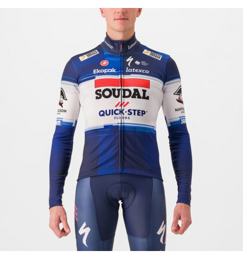 SOUDAL QUICK-STEP maillot manches longues thermique vélo homme Dark Blue / White 2023