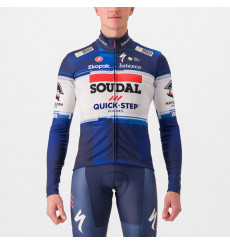 SOUDAL QUICK-STEP 2023 men's long sleeve thermal cycling jersey Dark Blue / White