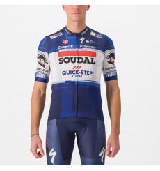 SOUDAL QUICK-STEP maillot manches courtes vélo homme Competizione 2 Dark Blue / White 2023