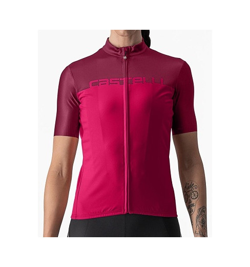 CASTELLI maillot vélo manches courtes femme Velocissima - Rouge bordeau 2023