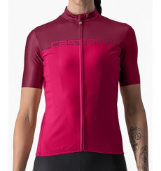 CASTELLI maillot vélo manches courtes femme Velocissima - Rouge bordeau 2023