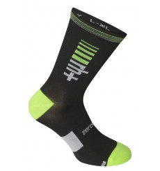 RH+ Logo 20 cm summer cycling socks - Black lime white