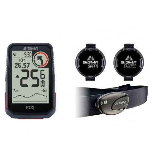 SIGMA compteur GPS Rox 4.0 Black Sensor Set Cadence Vitesse Cardio 