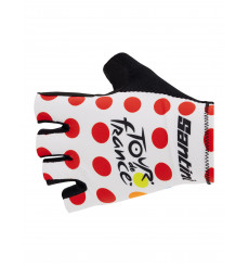 SANTINI dotted Tour de France summer cycling gloves - 2023
